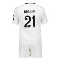 Real Madrid Brahim Diaz #21 Koti Peliasu Lasten 2024-25 Lyhythihainen (+ Lyhyet housut)